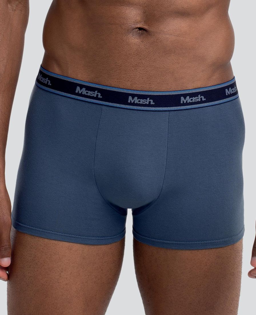 Kit 3 Cuecas Boxer Cotton Azul Marinho