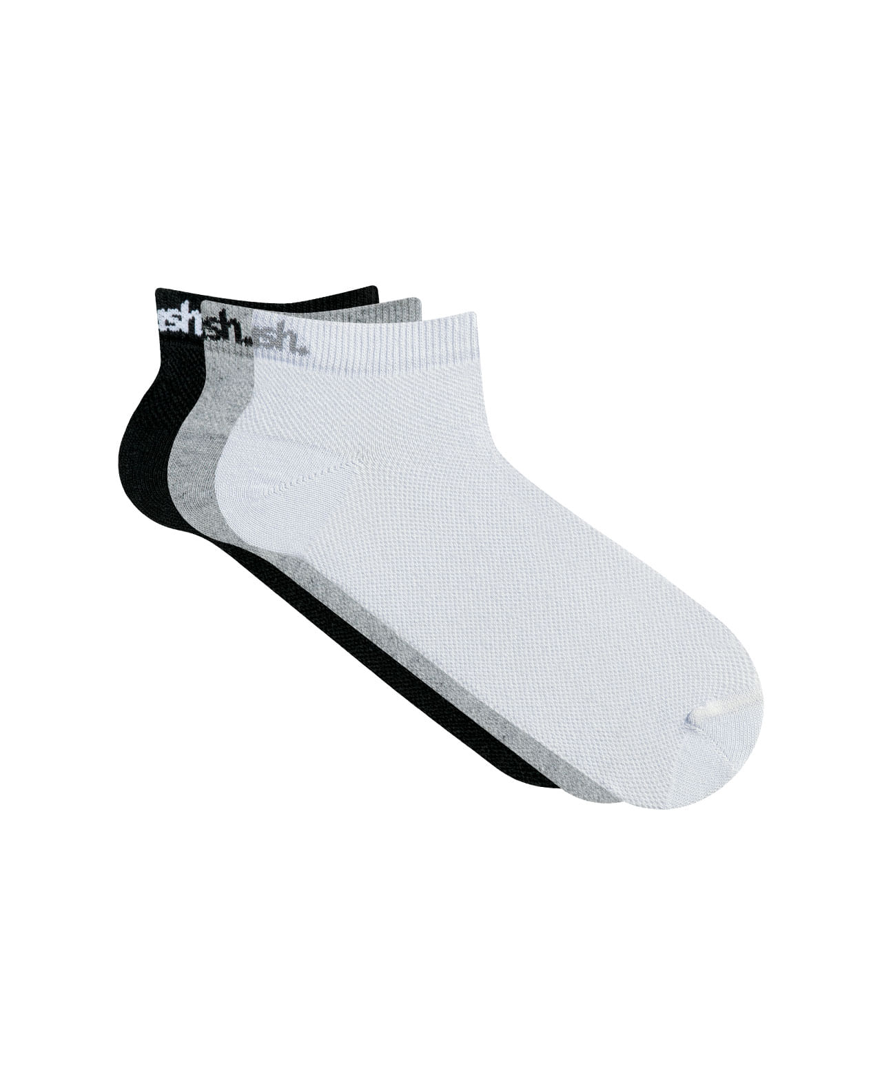 Kit 3 Pares Meia Esportiva Sapatilha Preto