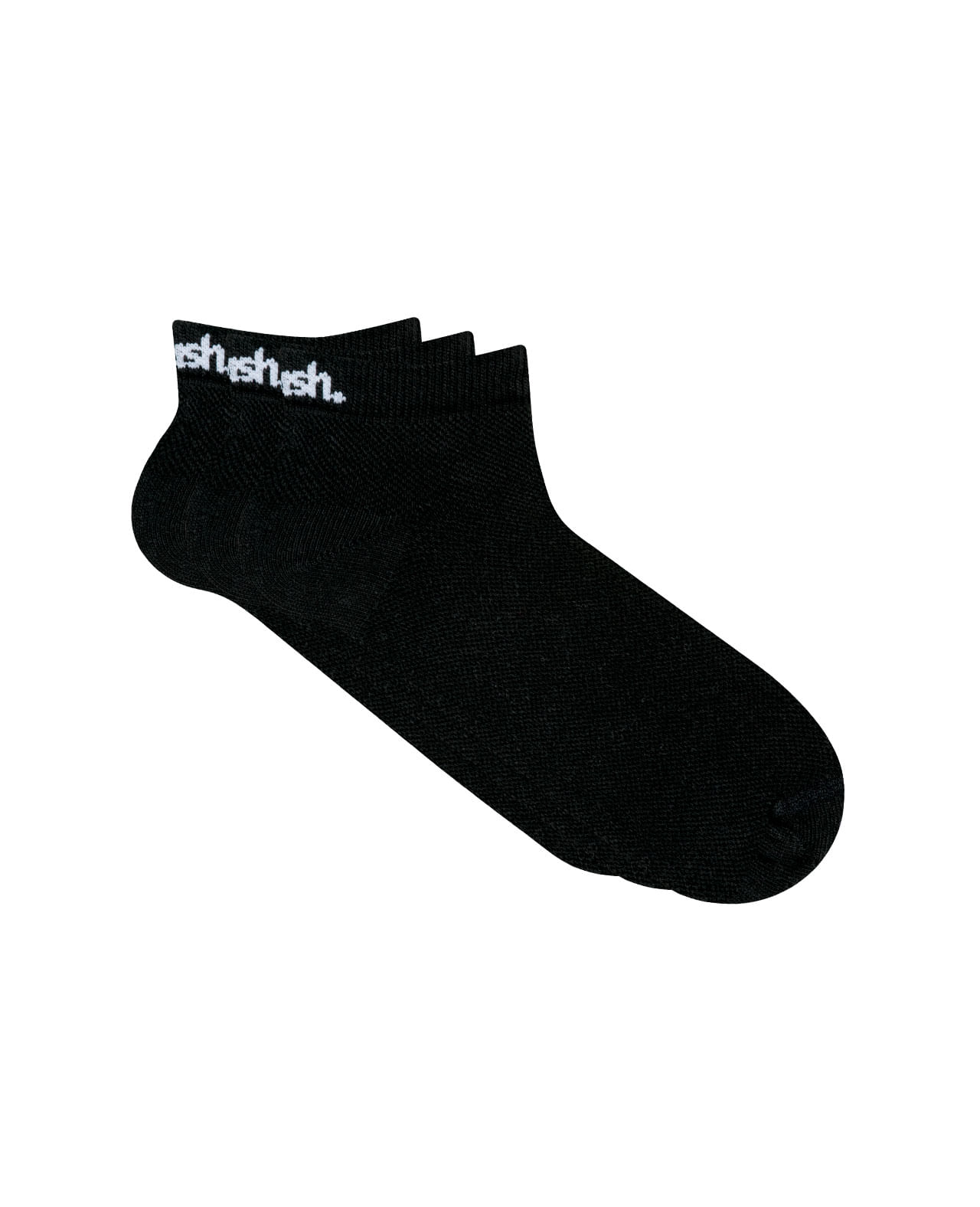 Kit 3 Pares Meia Esportiva Sapatilha Preto