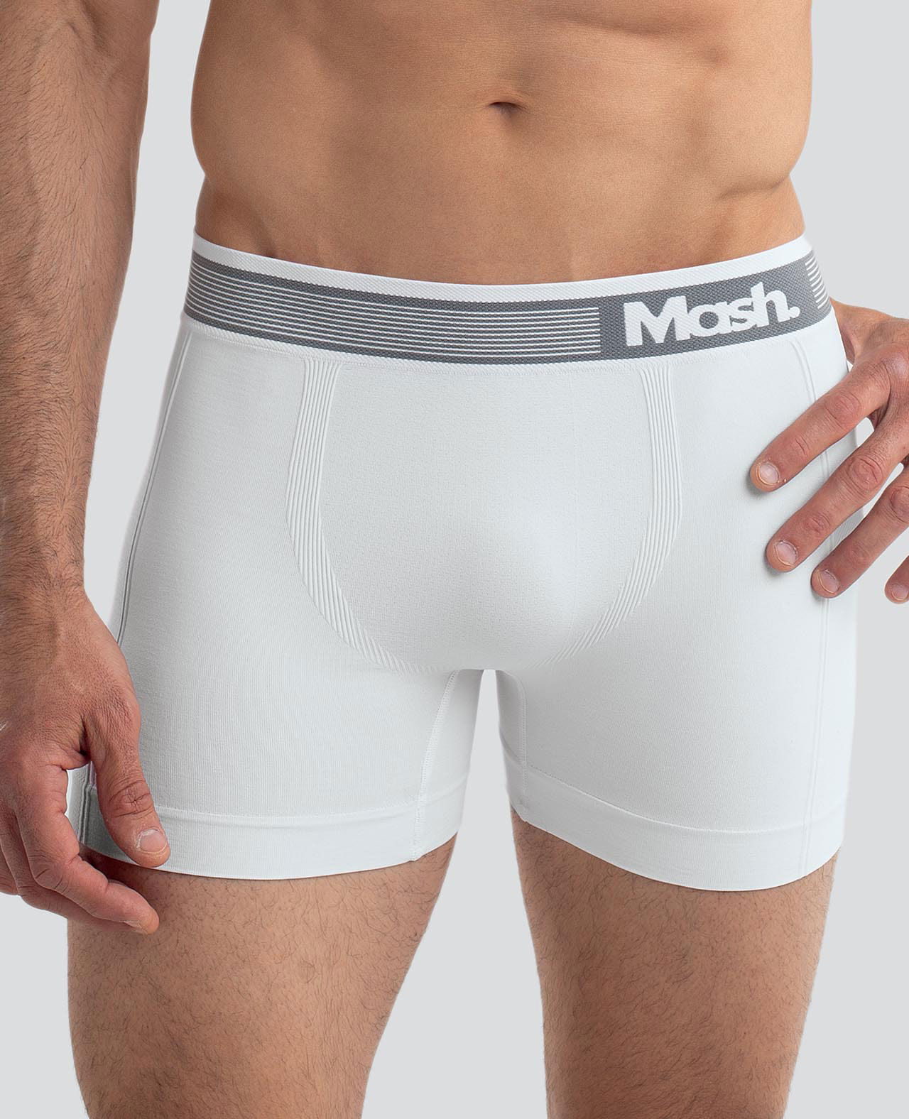 Kit 3 Cuecas Boxer Microfibra sem Costura Branco