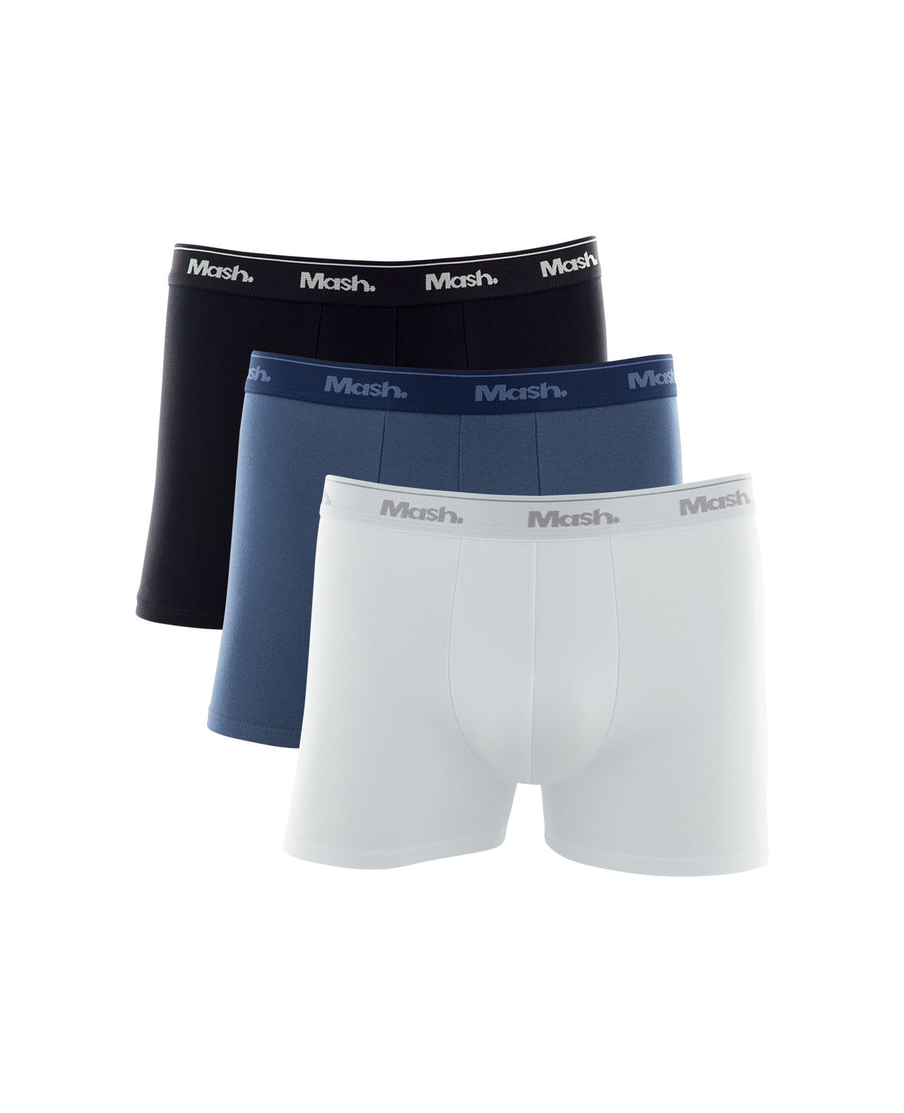 Kit 3 Cuecas Boxer Cotton Branco