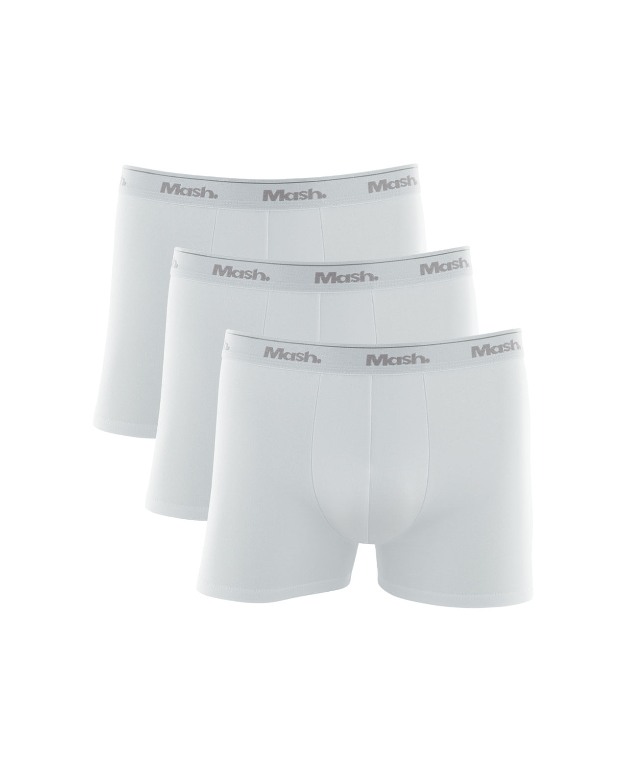 Kit 3 Cuecas Boxer Cotton Branco