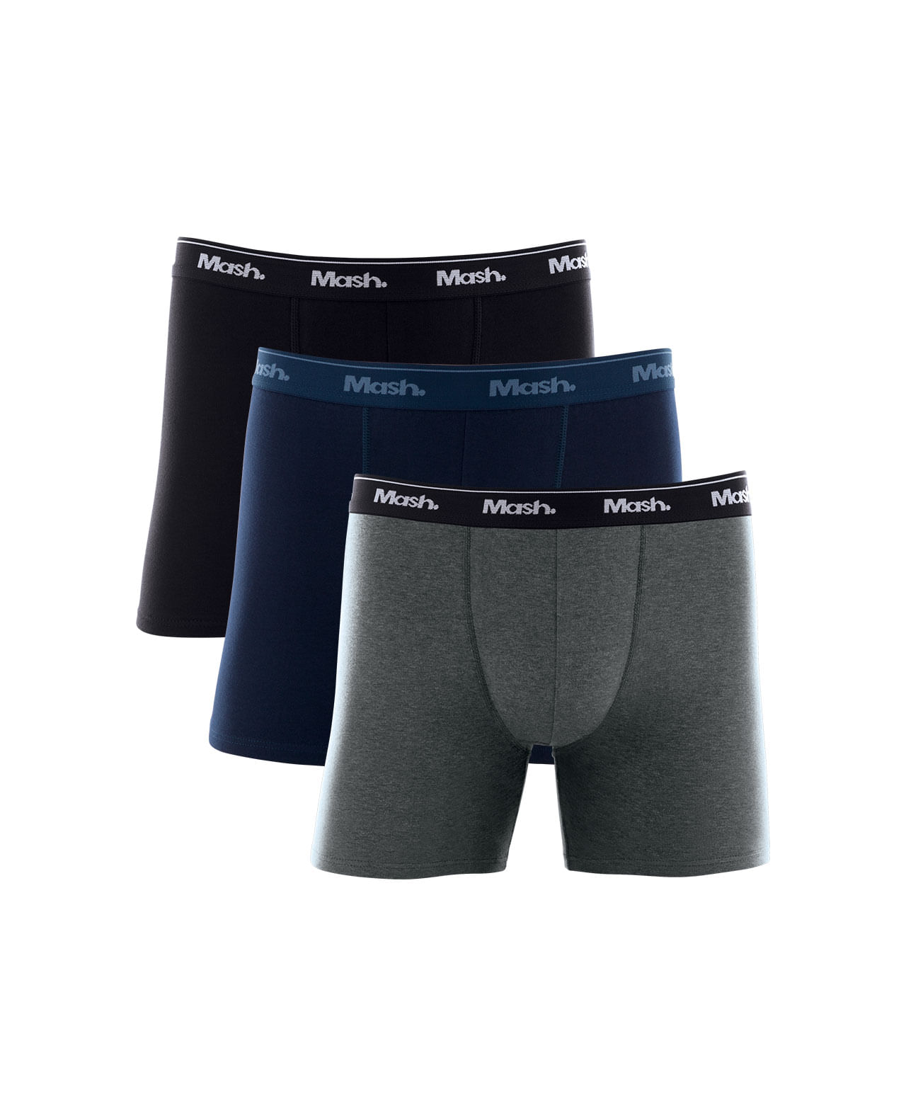 Kit 3 Cuecas Boxer Longa Cotton Plus Size Sortido