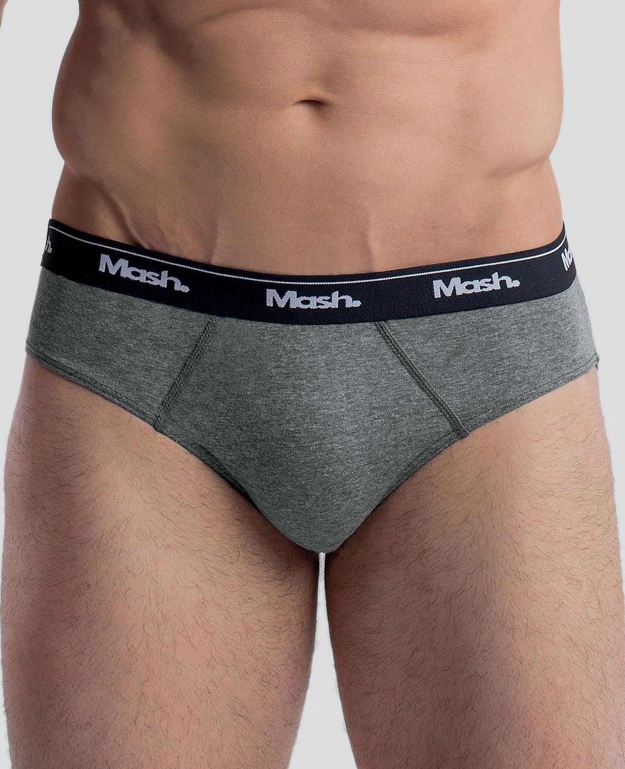 Kit 6 Cuecas Slip Algodão Cinza Mescla Escuro