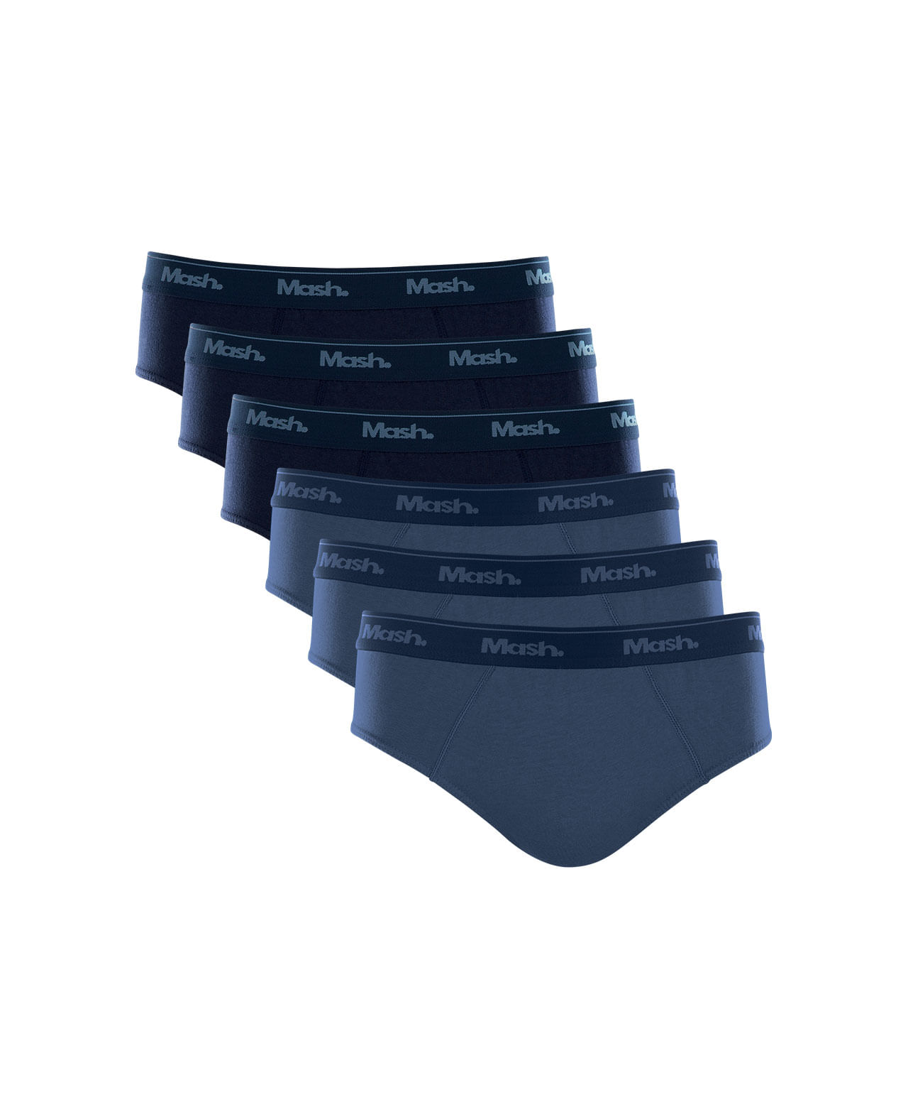 Kit 6 Cuecas Slip Algodão Cinza Mescla Escuro