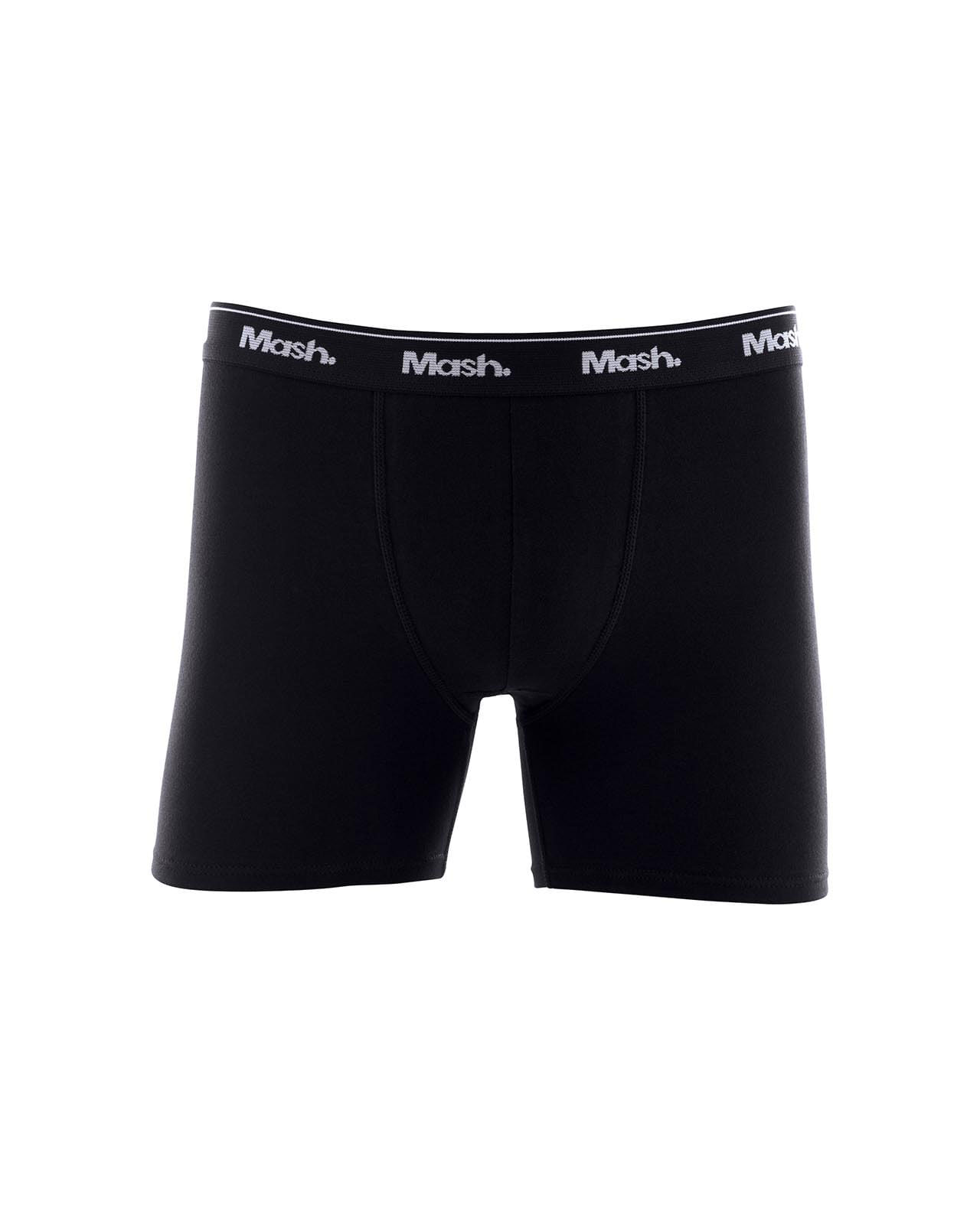 Cueca Boxer Longa Lisa Cotton Plus Size Preto