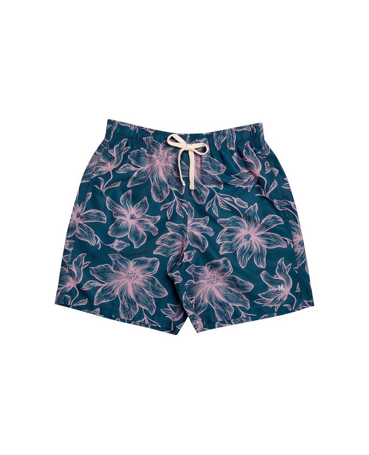 Shorts Casual Estampado Floral Plus Size Verde Militar Médio