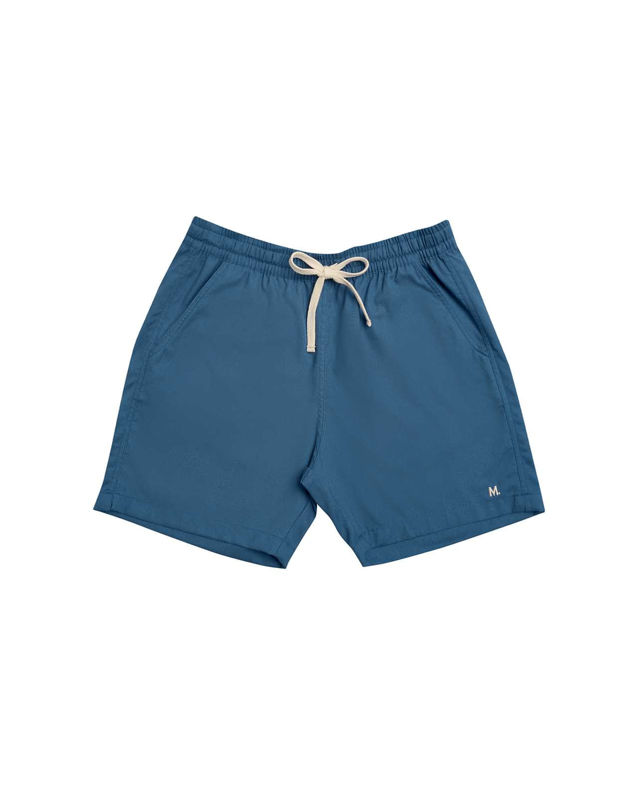 Shorts Casual Linho Plus Size Azul Medio