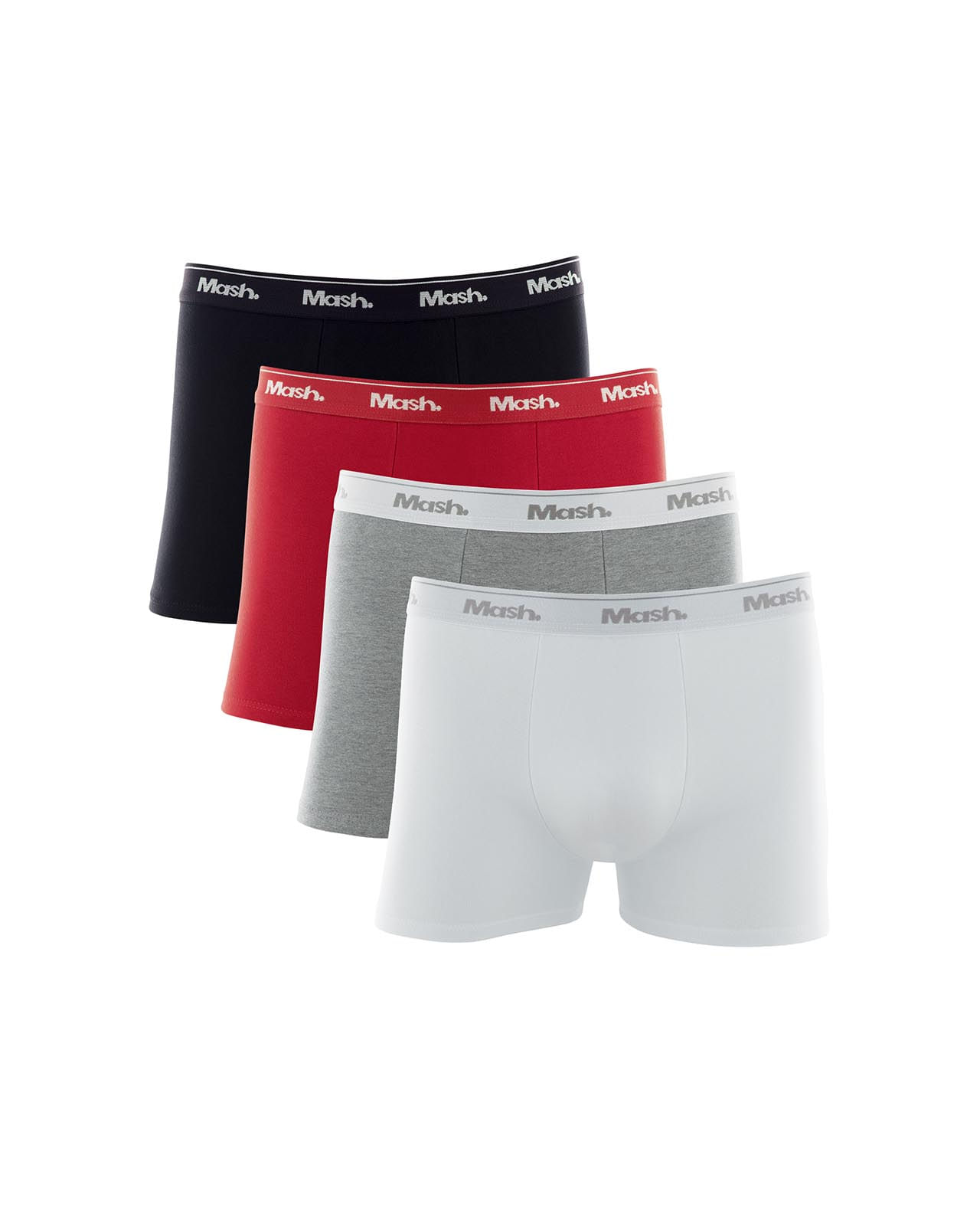 Kit 4 Cuecas Boxer Cotton Branco 01